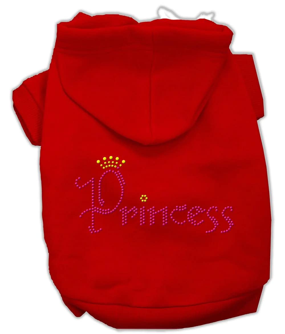 Mirage Pet Products Princess Rhinestone Hoodies, Size 10, Pink