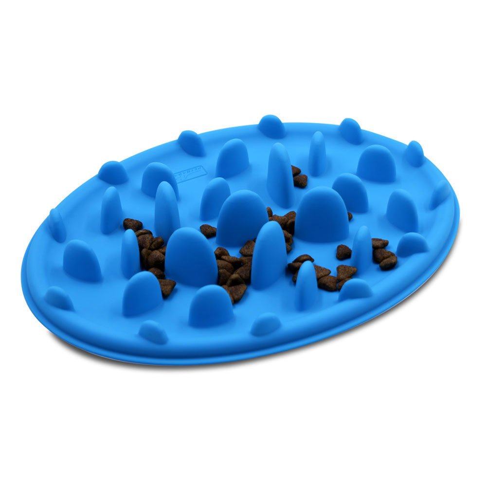 PETBABA Dog Bowl Slow Feeder, Interactive Puzzle Fun Silicone Nonskid Feed Dish, Against Bloat in Eating Food, Keep Your Cat Pet