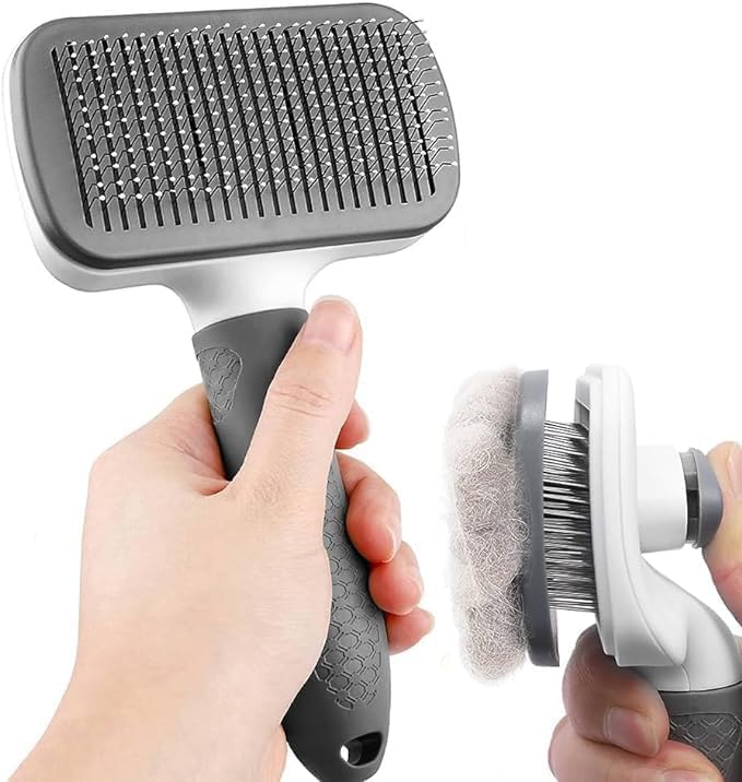 Petjoy Square Slicker Brush For Dogs & Cats | Pet Grooming Comb For Daily Use | Removes Loose Fur, Dirt & Tangles | Gentle Brist