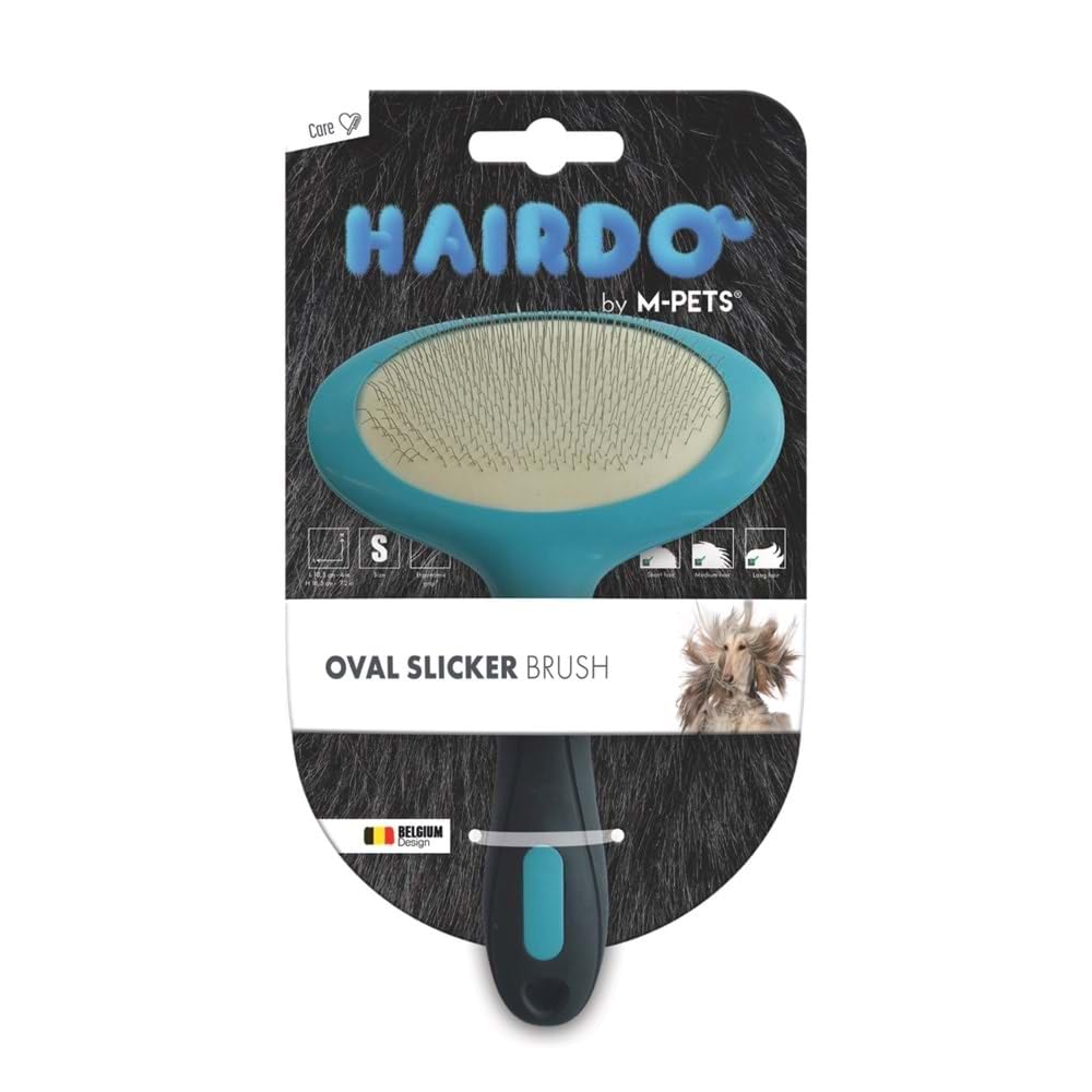 MPets Oval Slicker Brush  Black, Blue (Small)