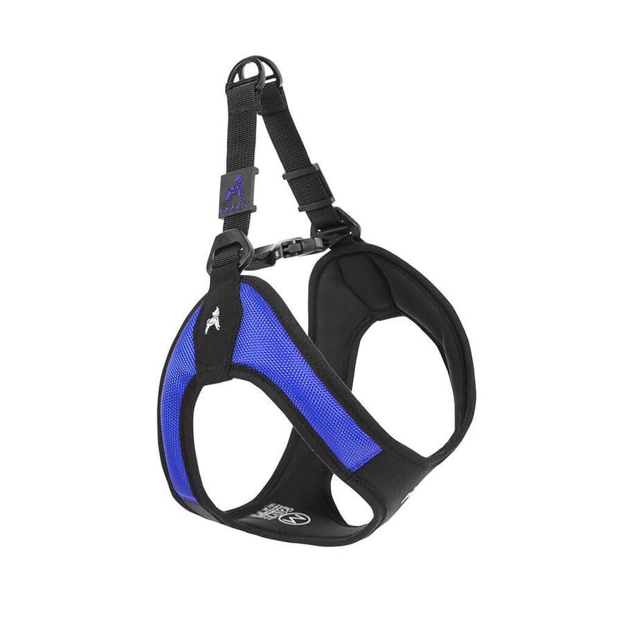 Gooby Escape Free Easy Fit Harness - Blue, Small - No Pull Step-In Patented Small Dog Harness With Quick Release Buckle - Perfec