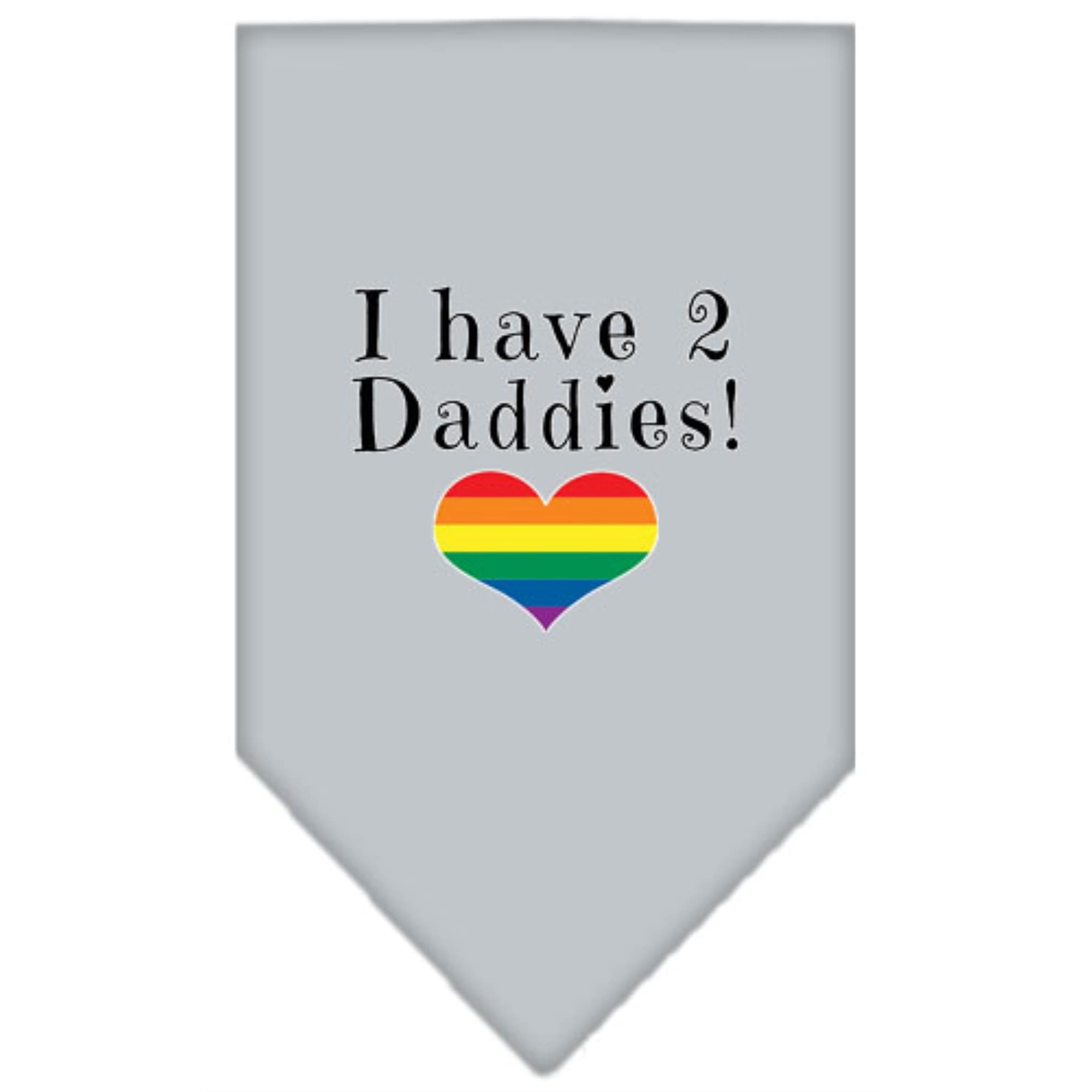 Mirage Pet Products I Have 2 Daddies Screen Print Bandana Grey Large