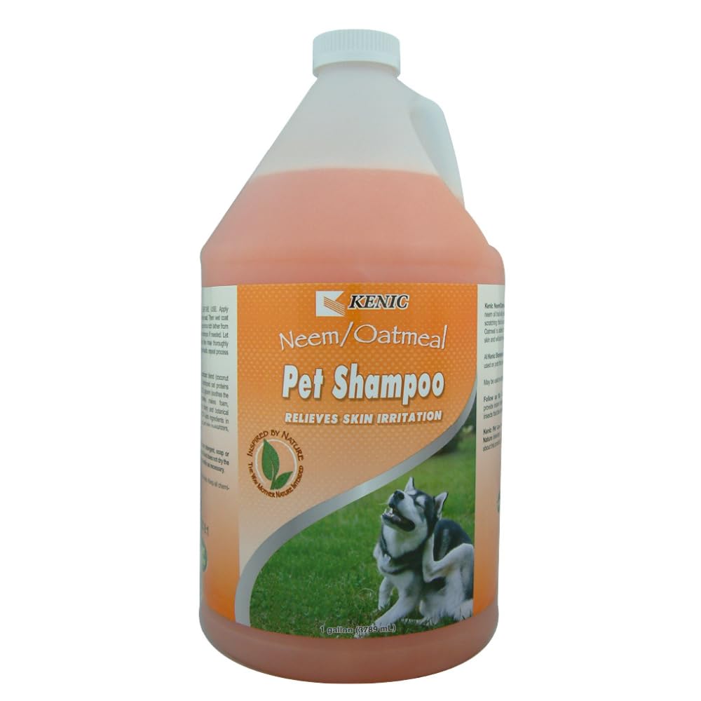 Kenic Neem Oatmeal Conditioning Dog & Cat Shampoo, Calming Relief for Itchy Skin with Natural Flea & Tick Support, Moisturizing 