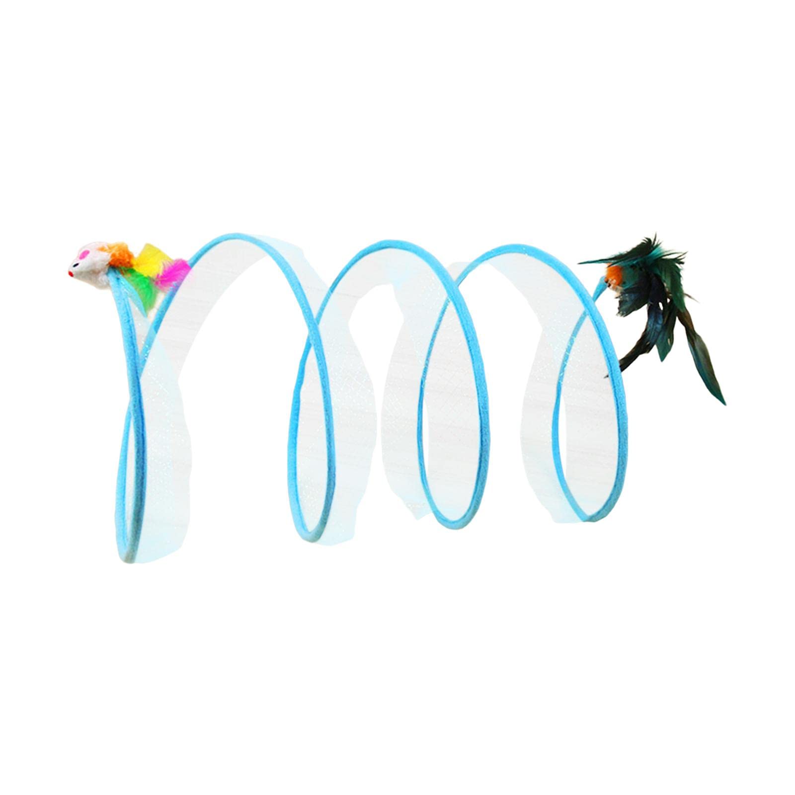 Enakshi Kitten Tunnel Tube Interactive Cat Toy Kitten Exercising Folding Cat Tunnels Blue|Pet Supplies|Cat Supplies|Toys|Package