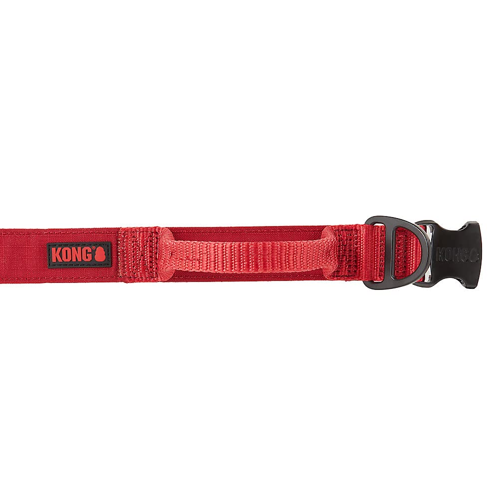 Kong Ultra Durable Padded Comfort Handle Dog Collar (Large, Red)