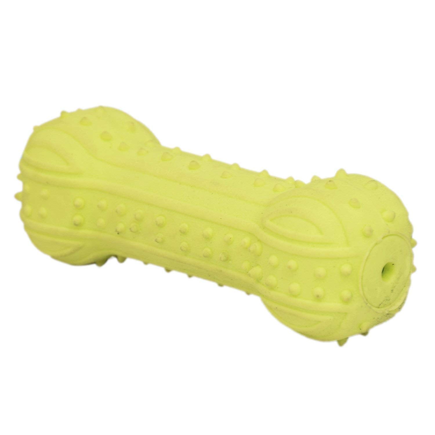 Pet Guard Bone Squeak Toy for Puppy, Yellow (Small)