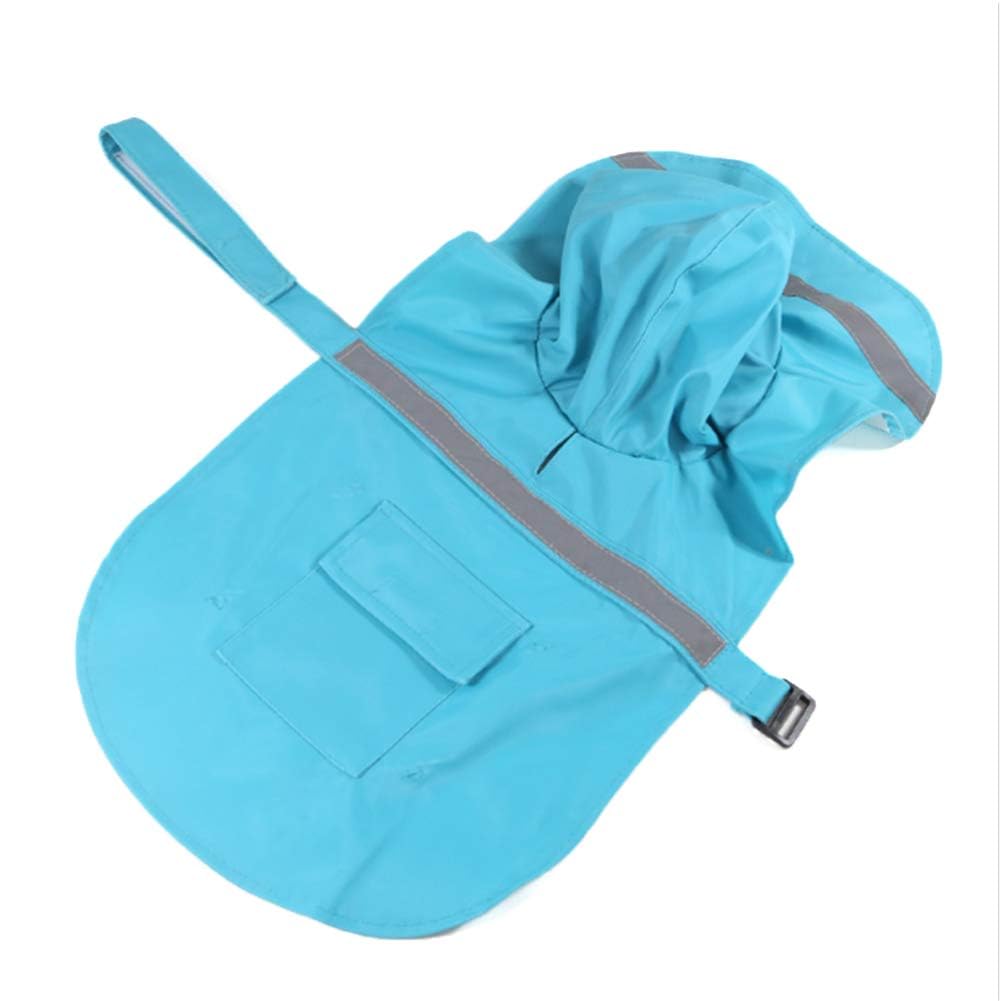 NACOCO Large Dog Raincoat Adjustable Pet Water Proof Clothes Lightweight Rain Jacket Poncho Hoodies with Strip Reflective (L, La