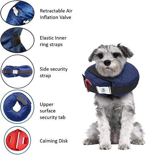 Calm Paws Behavior Support Protective Inflatable Collar w/Dog Calming Disc
