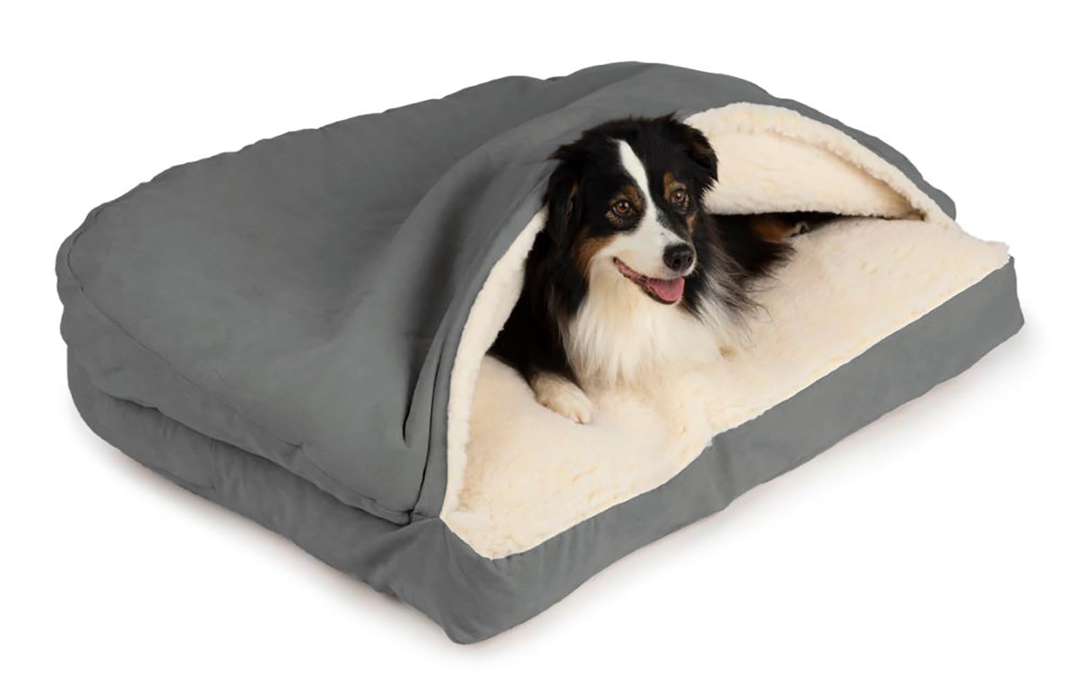 Snoozer Pet Products Luxury Rectangle Cozy Cave Dog Bed With Microsuede, Extra Large, Camel