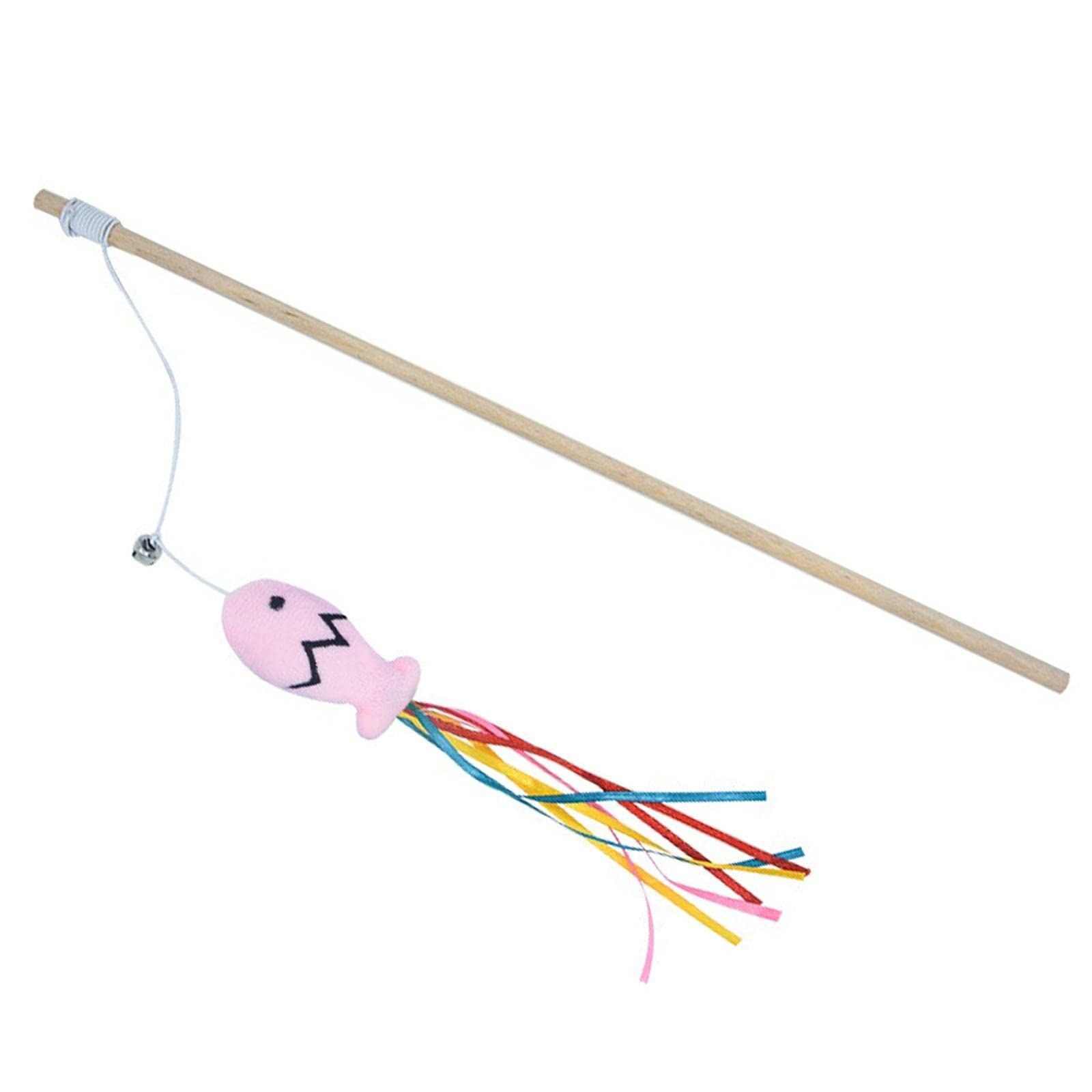 Heavenglow Cat Wand Toy Cat Teaser Wand Fun Playing Scratching Interactive Kitten Toys Pink | Cat Supplies