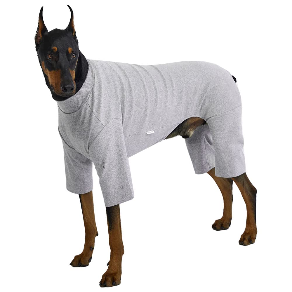 Lucky Petter Small Dog Pajamas - Basic Onesie Doggie Jammies Stretchable Dog Jumpsuit Bodysuit Pjs (3X-Large, Basic Gray)