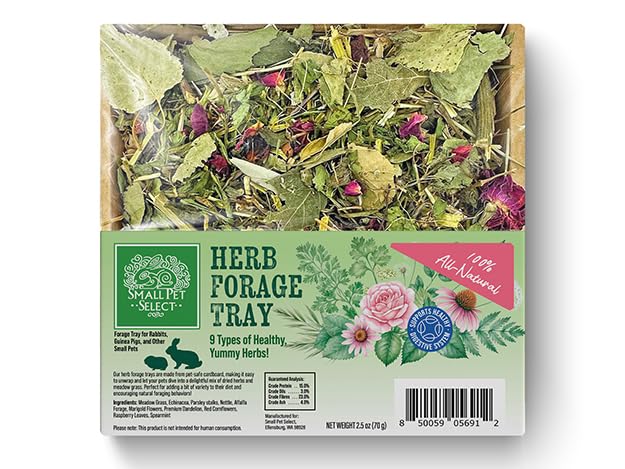 Small Pet Select Forage Tray Bundle, 3 Pack of Foraging Trays for Rabbit, Guinea Pig, Hamster or Bunny - Natural Treats, Dandeli
