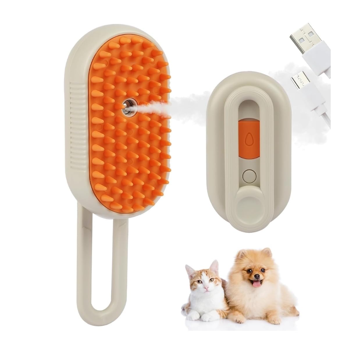 Arica Steam Brush For Dog Cat Steam Brush 3 In 1 Water Brush For Dogs Silicone Massage Dog Comb Electric Multifunctional Water B