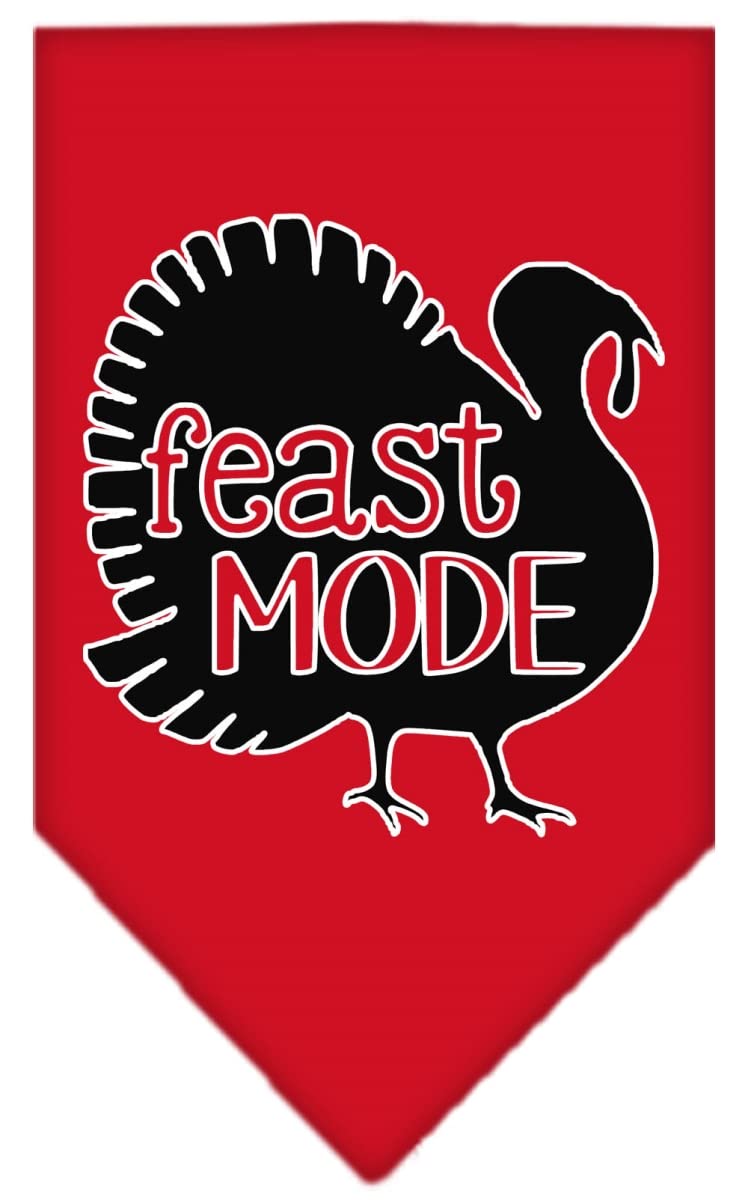 Mirage Pet Product Feast Mode Screen Print Bandana Red Large