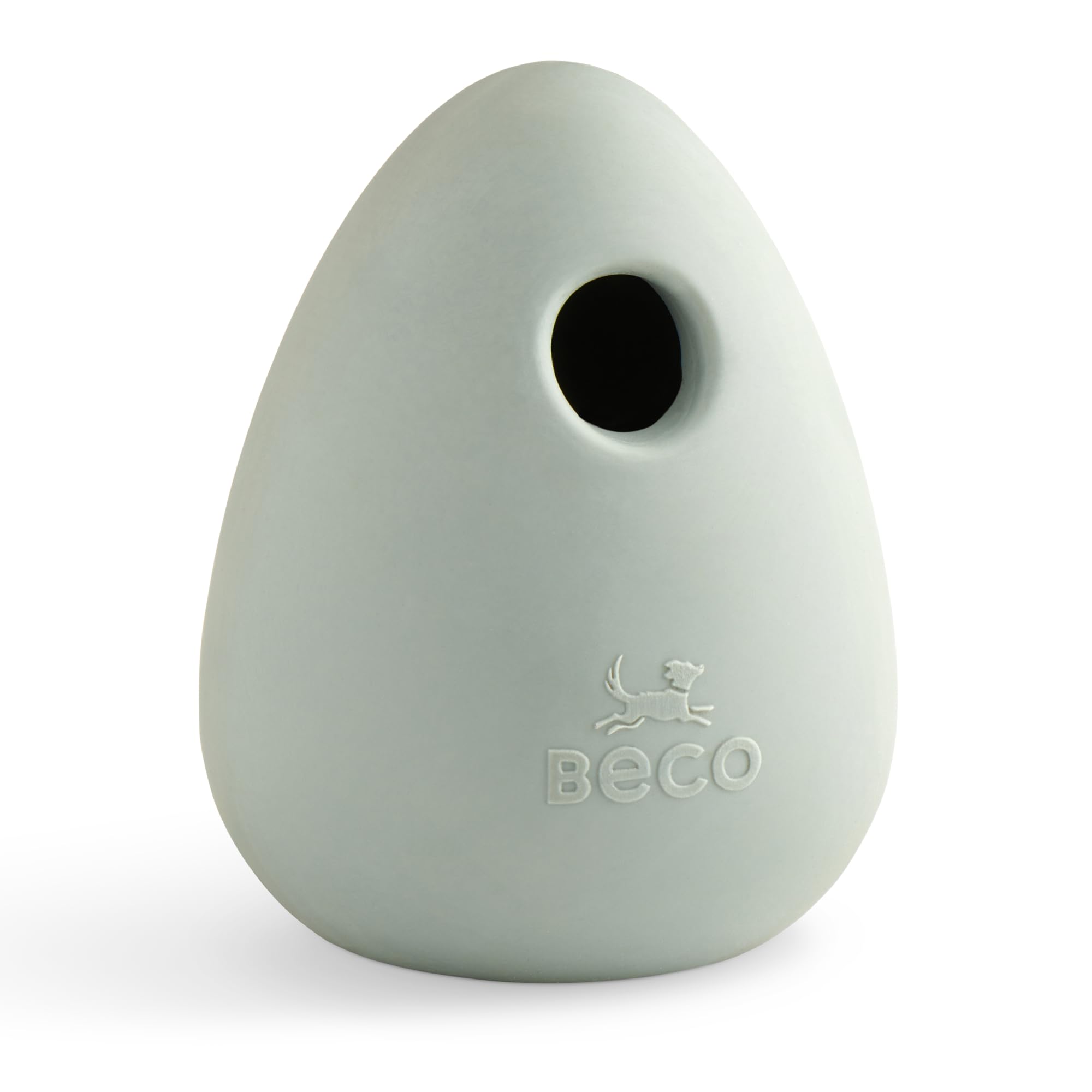 Beco Natural Rubber Bouncy, Chewy & Fillable Boredom Buster Dog Toy, Rolls & Wobbles Stuff with Multiple Fillable Holes, Green