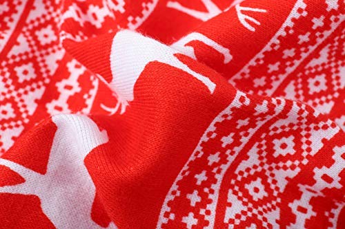 Christmas Dog Pajama Reindeer Pet Dog Pajamas Jumpshit For Large Dogs, Cotton Back 23' Xlarge Red