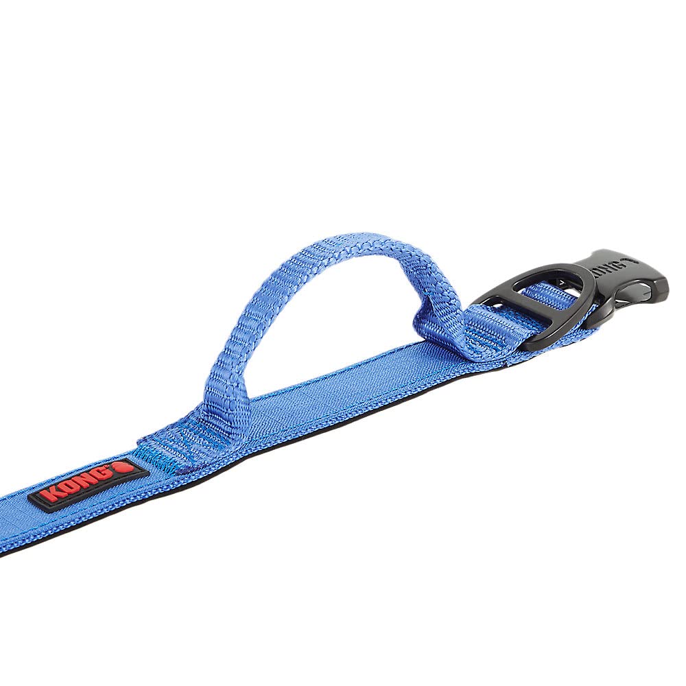 Kong Ultra Durable Padded Comfort Handle Dog Collar (Large, Blue)