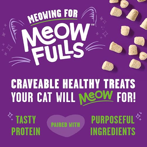 Stella & Chewys Meowfulls Freeze Dried Cat Treats - Turkey & Duck Recipe - Raw Protein with Probiotics & Salmon Oil - 1 Calorie