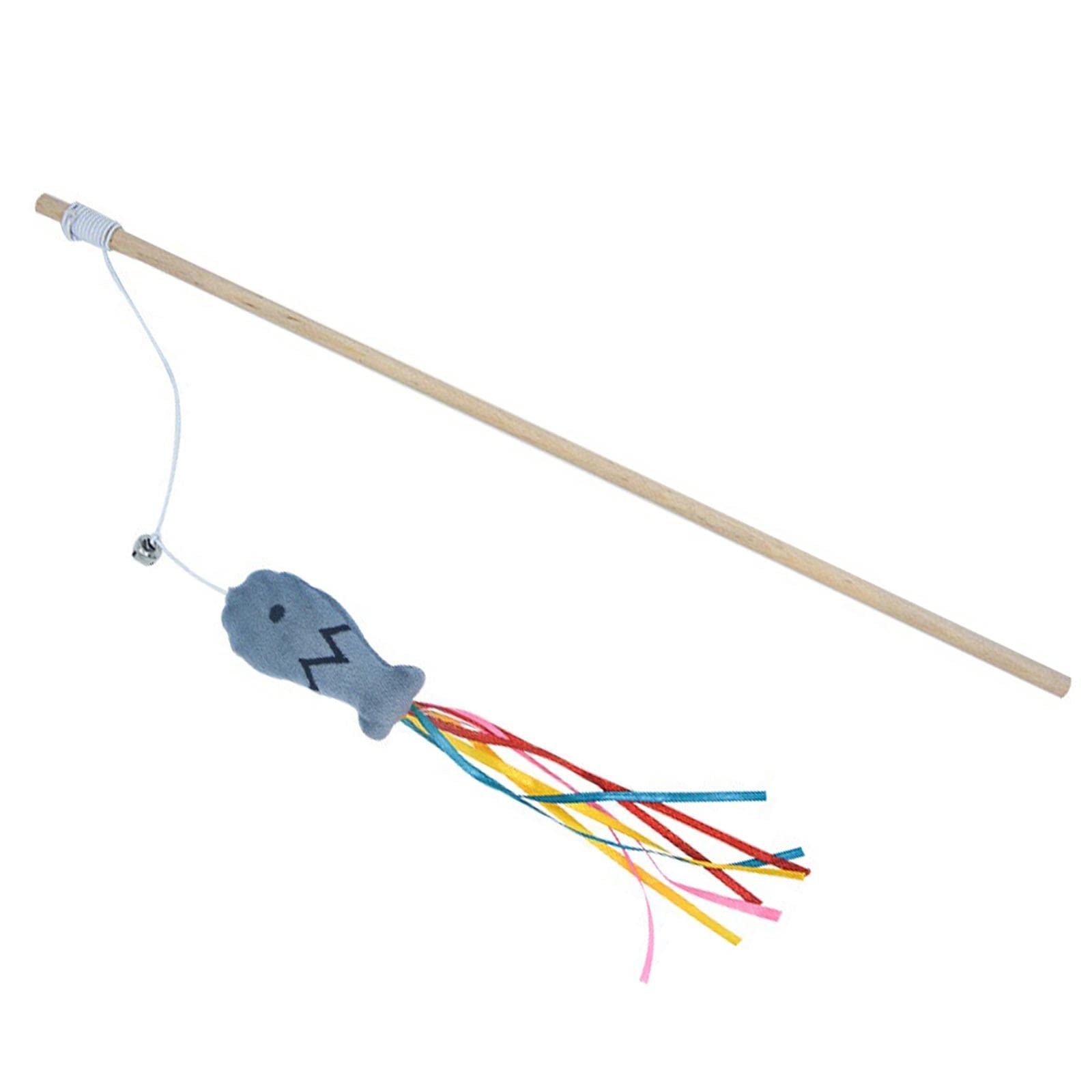 Atorse Cat Wand Toy Cat Toy Wand Fun Playing Scratching Interactive Kitten Toys Gray|Pet Supplies|Cat Supplies|Toys