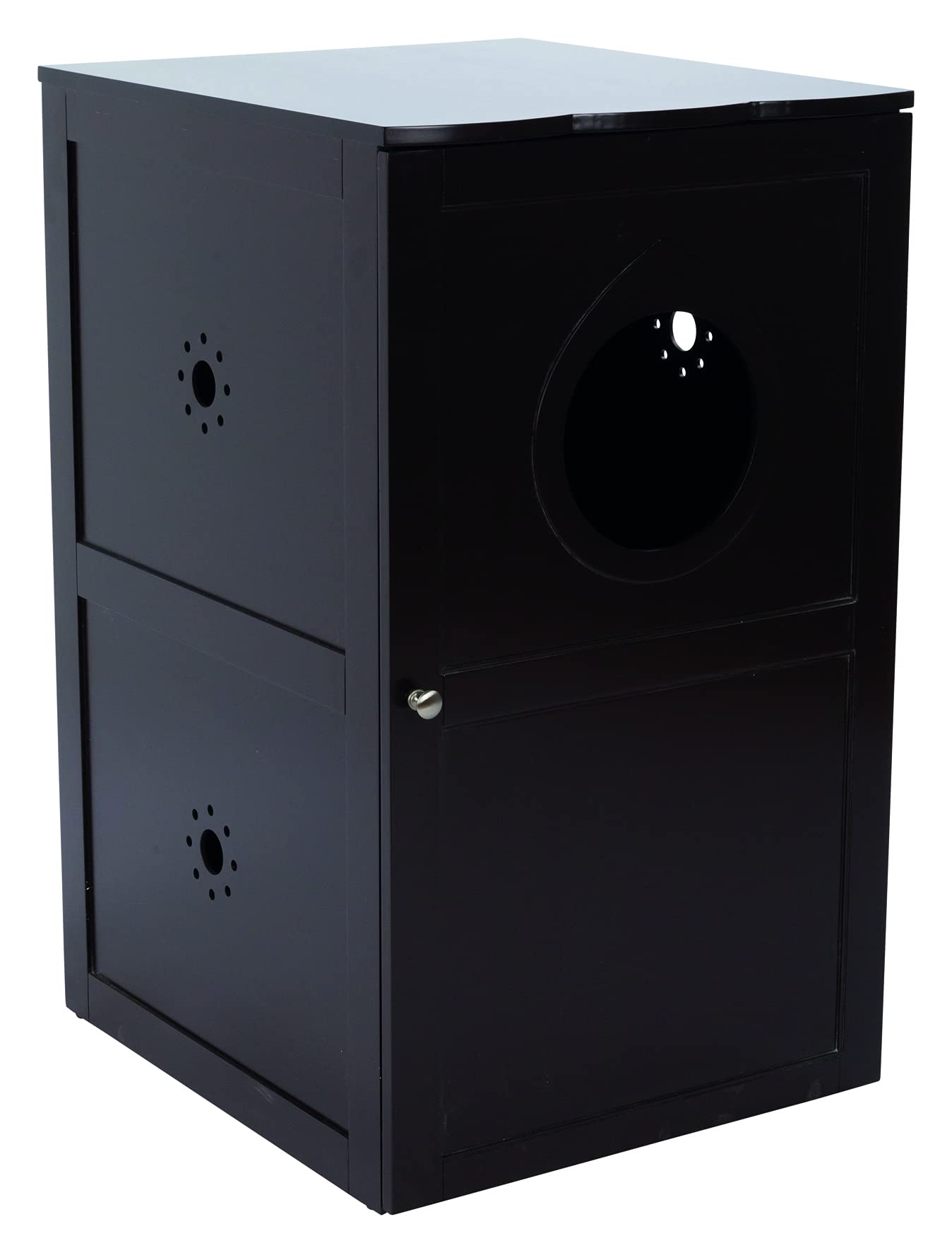 Trixie 2-Story Furniture Style Litter Box Enclosure And Pet Home, Hidden Cat Litter Box, Espresso Brown