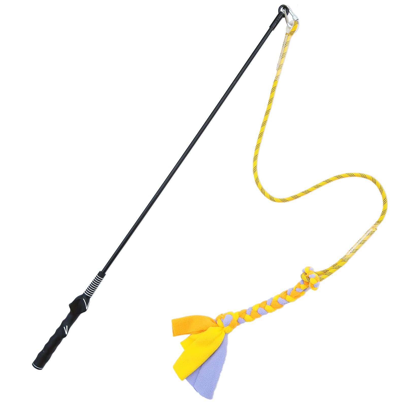 Dewonch Flirt Pole Dog Toys for Training & Exercise,Durable Teaser Stick with Fleece Rope Lure for Medium & Large Pets to Fetch 