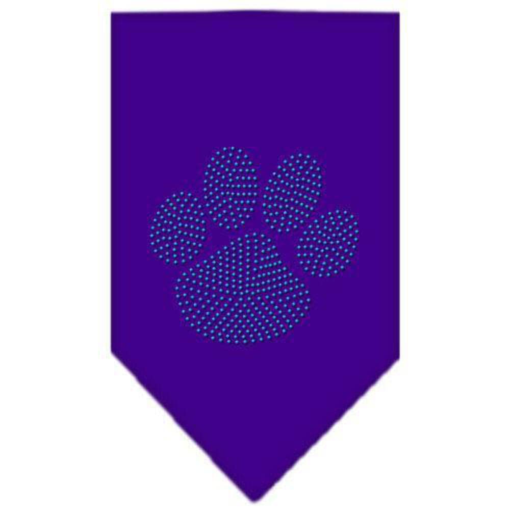 Mirage Pet Products Paw Blue Rhinestone Bandana, Small, Purple
