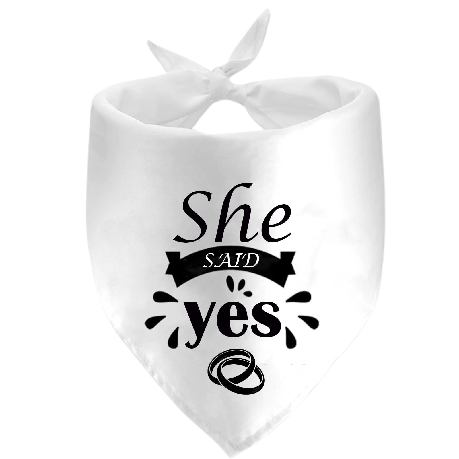 She Said Yes Dog Bandanas, Wedding Dog Scarf, Engagement Announcement Pet Scarf Accessories, Adjustable Dog Bandanas For Small M