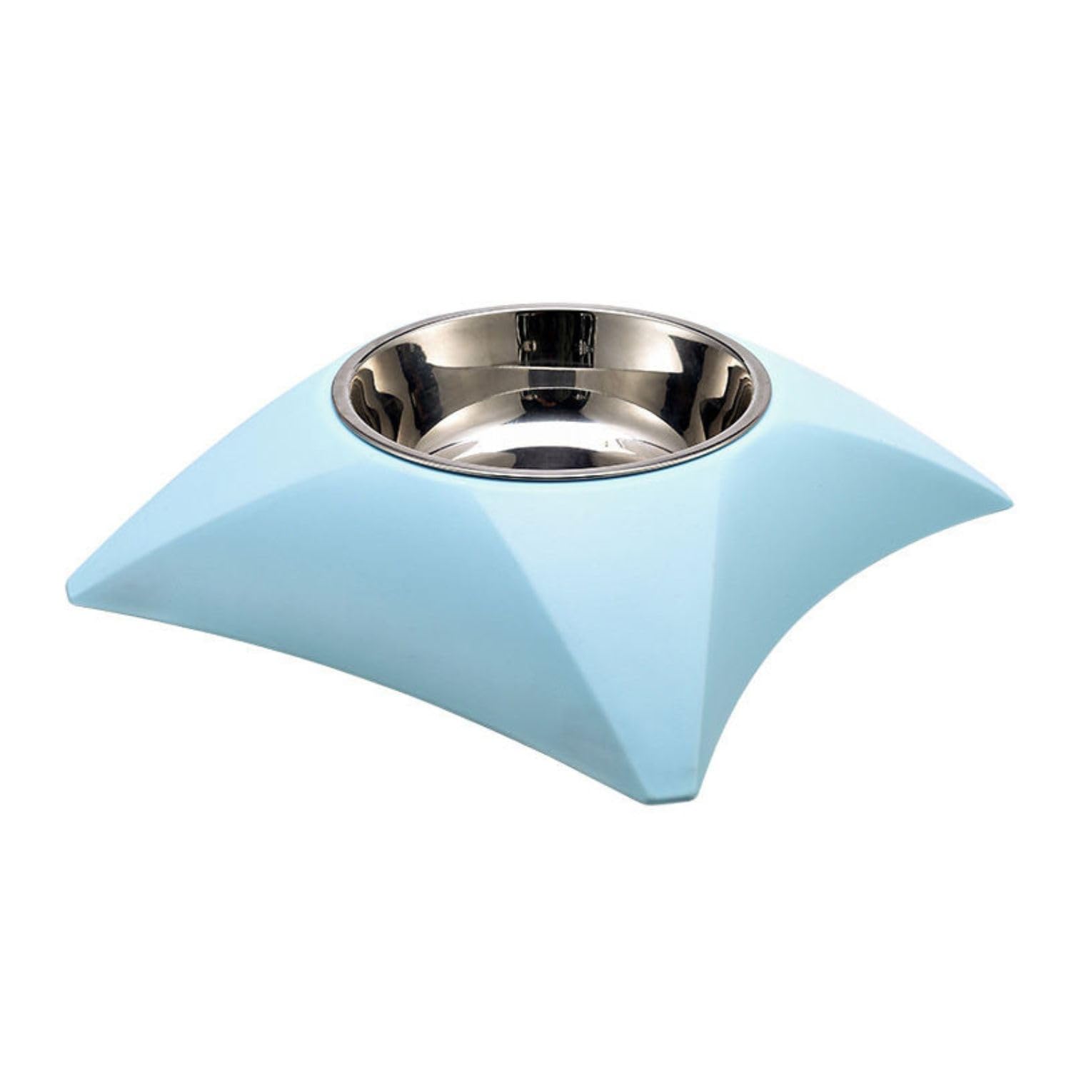 Emily Pets Diamond Design AntiSlip Stainless Steel Pet Food Bowl  Detachable & EasyToClean Feeder For Dogs & Cats, Stylish &