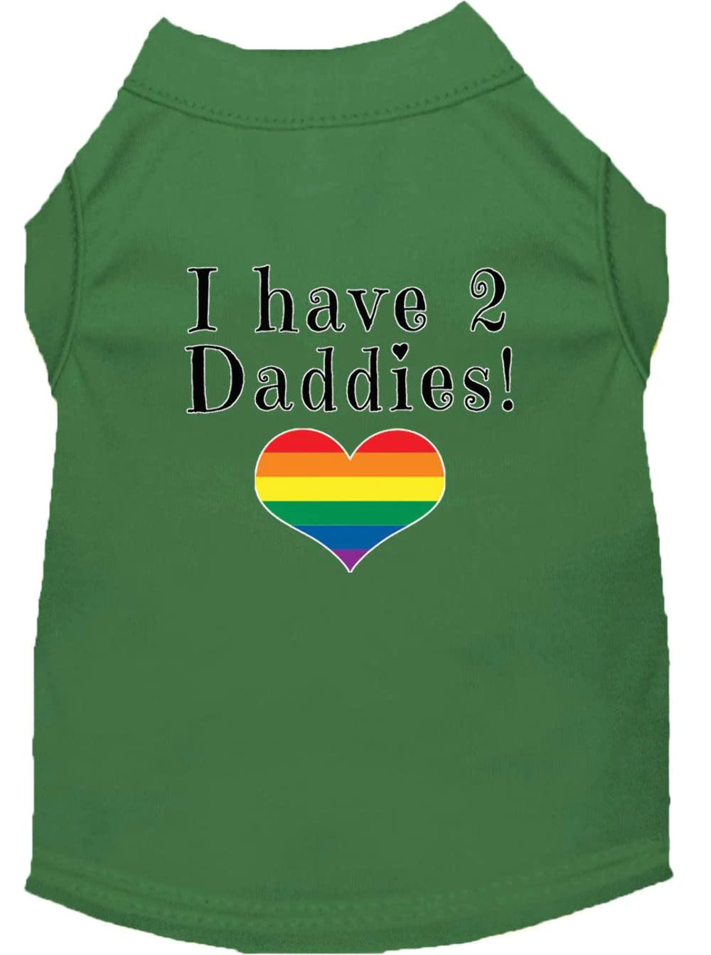 Pet Dog & Cat Shirt Screen Printed, "I Have Two Daddies" Baby Blue SM (3-6 lbs.)