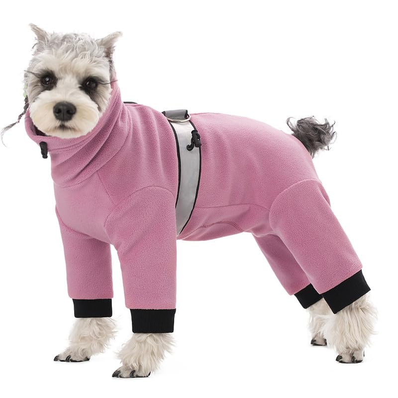 Polar Fleece Dog Pajamas Bodysuit - Small To Medium Dogs, Winter Jacket & Sweater For Small Dogs, Four-Legged Warm Clothes