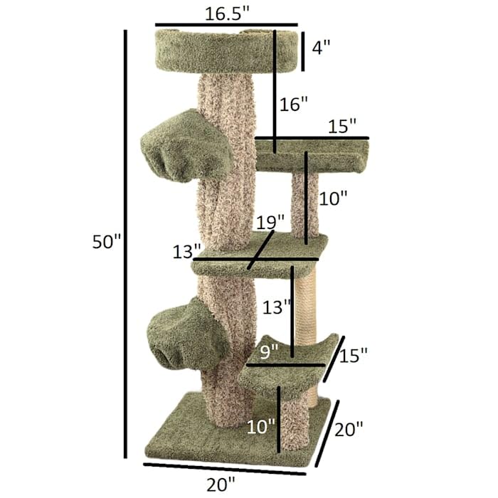 New Cat Condos Unique Cat Tree Scratcher, 37 LBS, Green Carpet, Model 190480