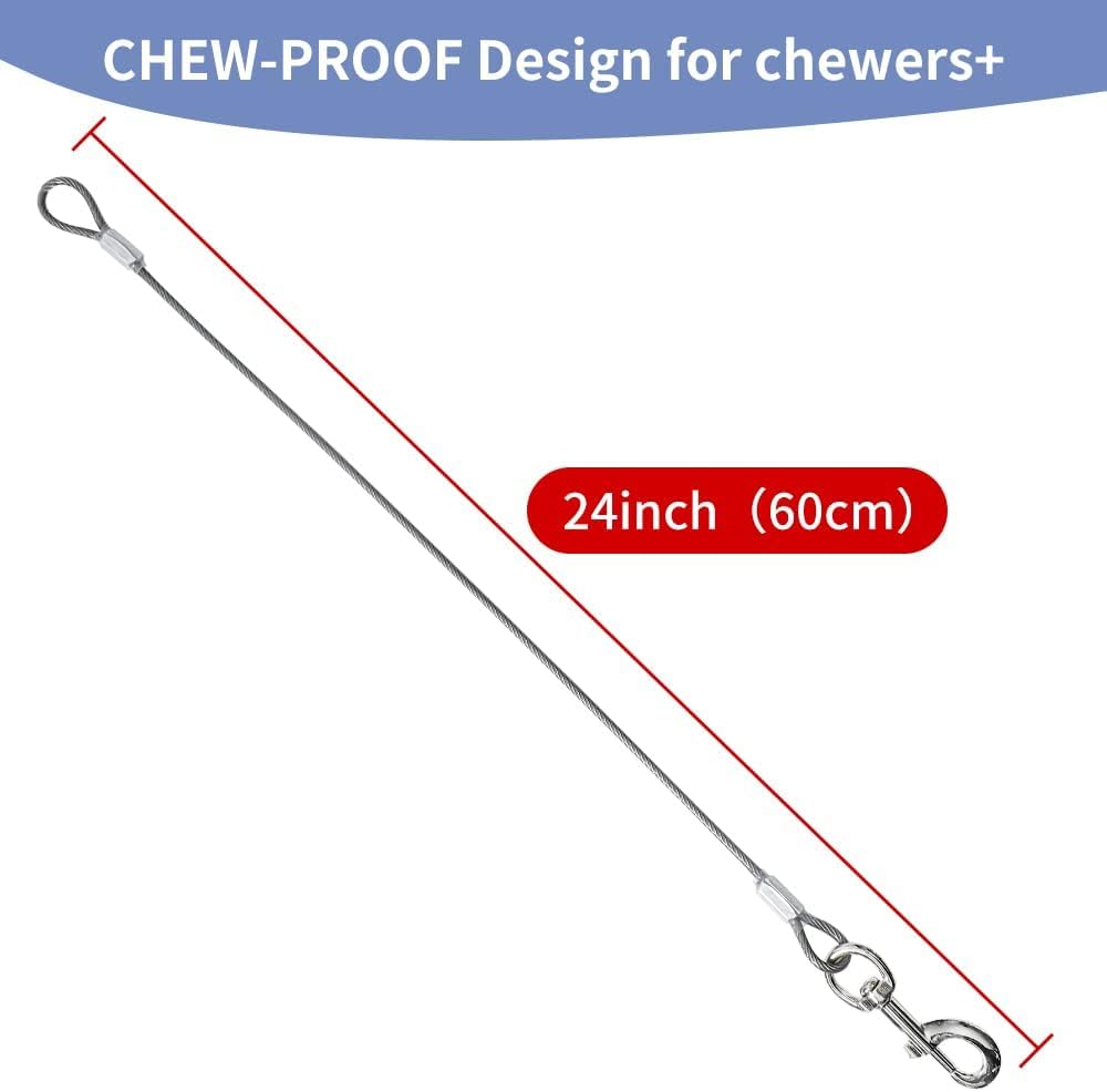 Miao Chuai Chew Proof Dog Leash Extension,Support Add To Any Leash & Collar & Harness,Dog Lead Extender For Large And Medium Dogs Walking Running And Training (2Pack Black+Transparent, 24 Inch/60Cm)