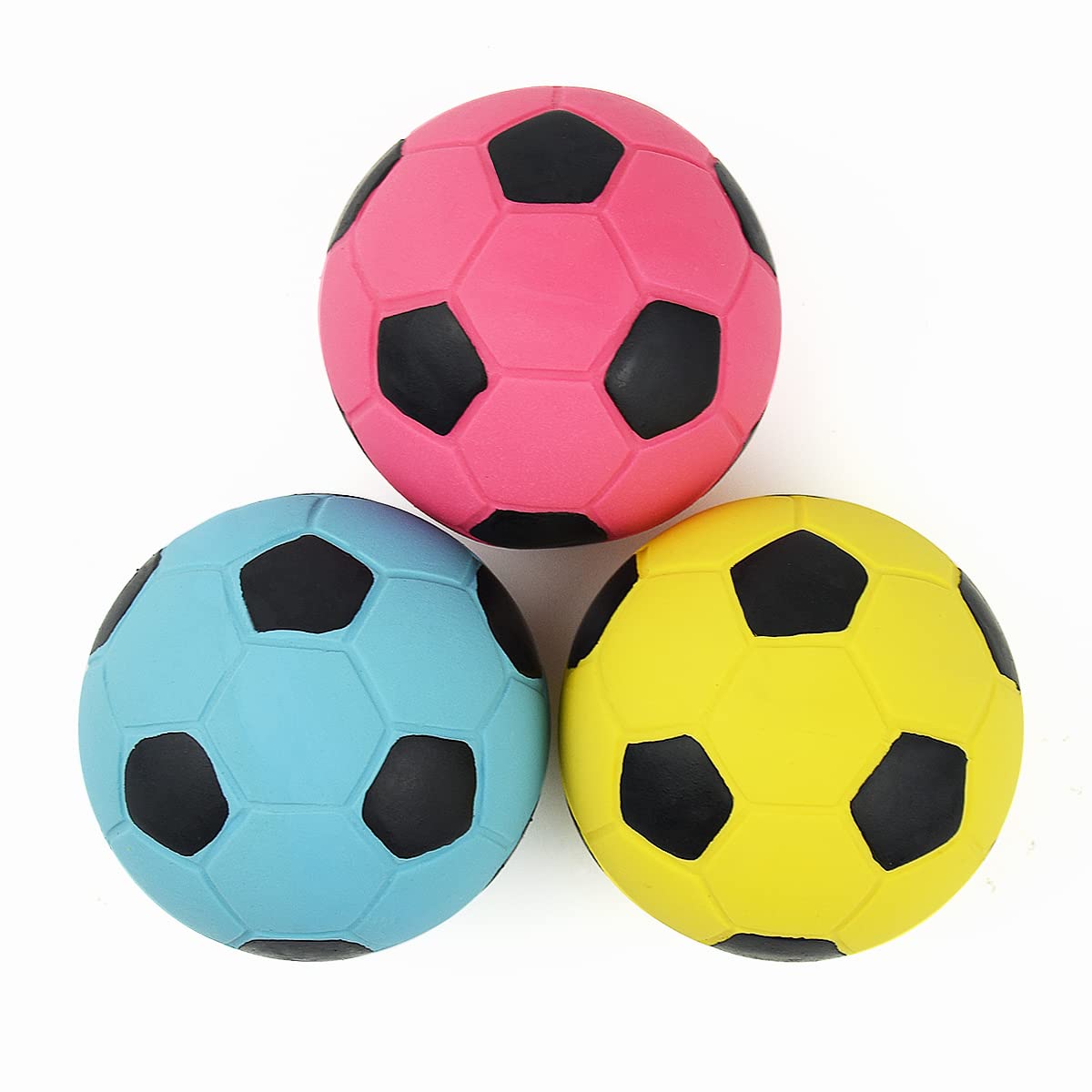 Pawdoer Squeaky Dog Toys - Soft Latex Rubber Squeaky Dog Ball For Small Dogs Puppies - Cute Bounce Dog Squeak Toys Balls With Funny Cute Face