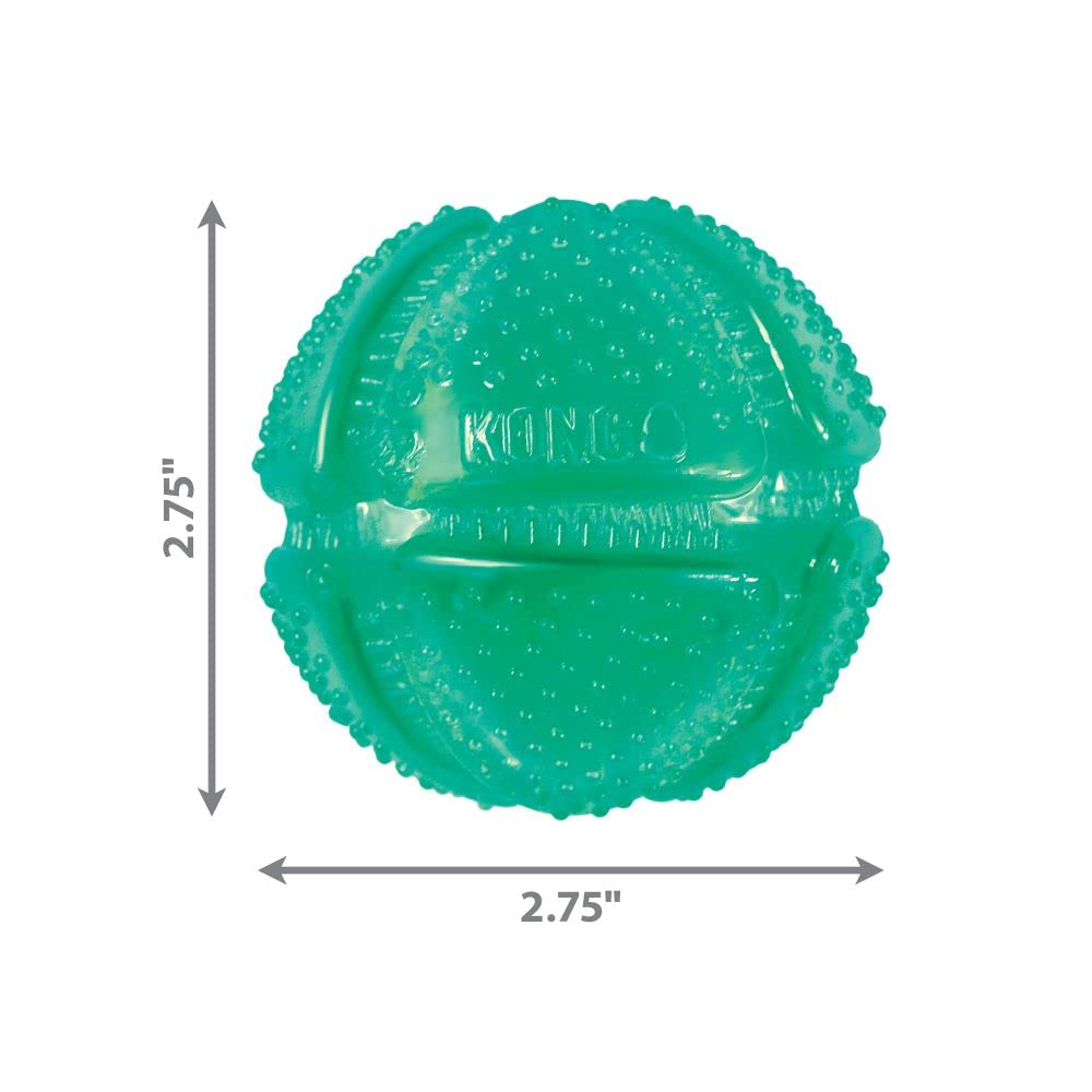 KONG Squeezz Dental Ball - Dog Toy for Cleaning Teeth - Flexible Chew Toy for Gentle & Mild Chewers - for Medium/Large Dogs