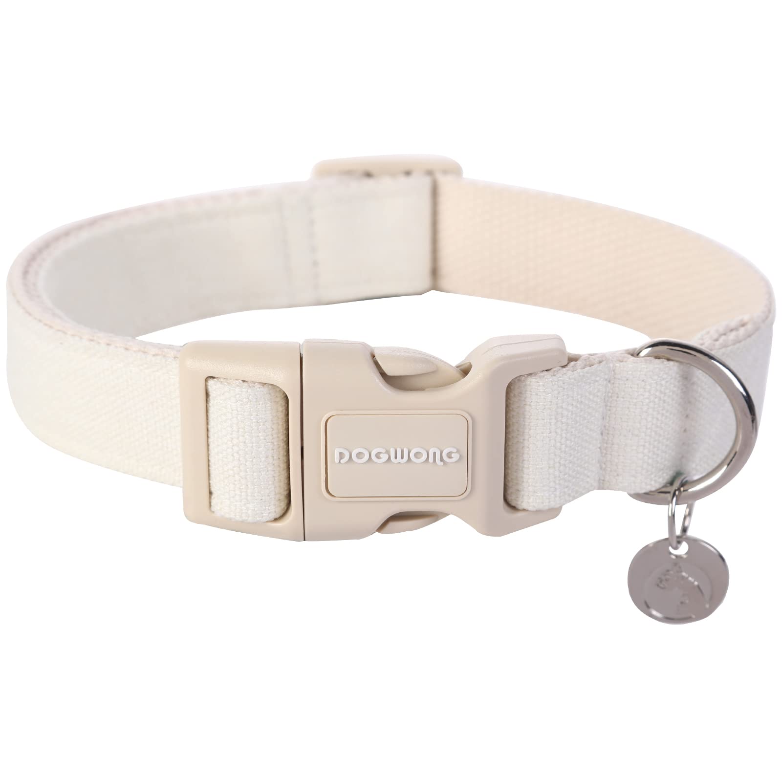 Dogwong Cotton Hemp Dog Collar, Heavy-Duty Adjustable Soft Natural Fabric Pet Collar - Cute Wedding Puppy Necklace For Small To 