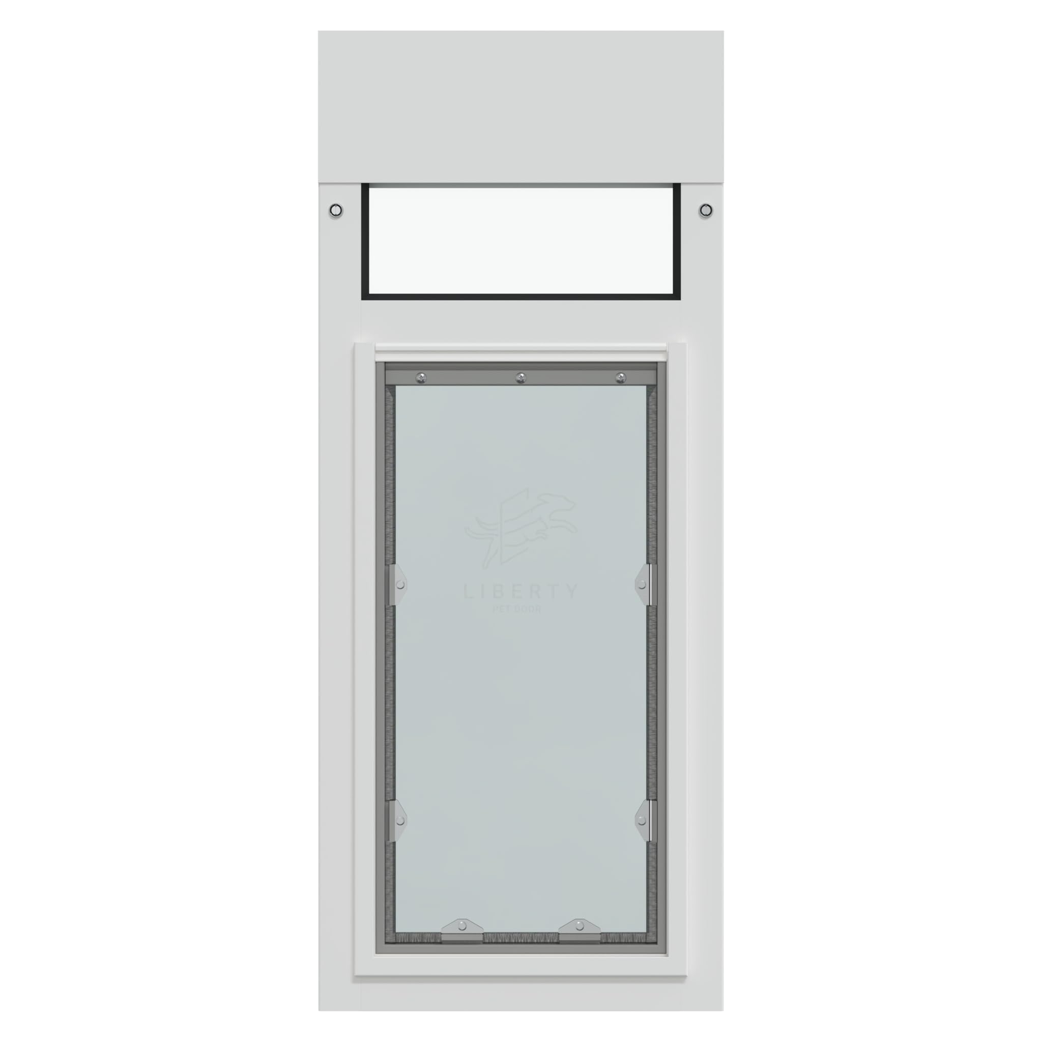 Liberty Pet Door Panel For Horizontal Sliding Windows | Aluminum Frame With Closing Cover For Home & Rentals | White, Large Flap