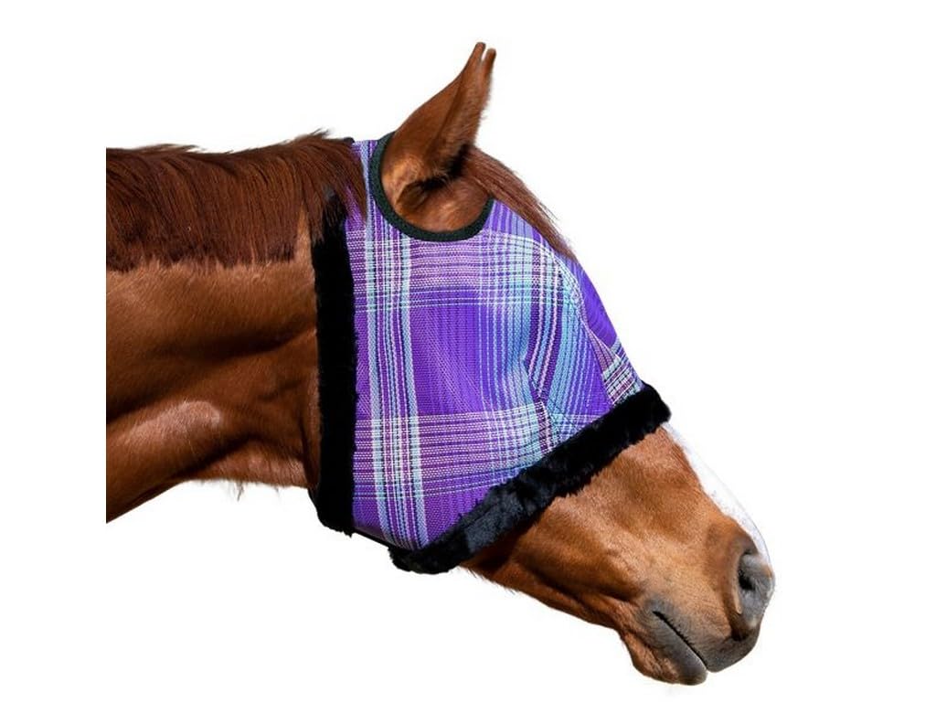 Kensington UV Fly Mask with Fleece Trim - Protective Mask with Dual Ear Opening Size: XXL Color: 2017-Lavender Mint