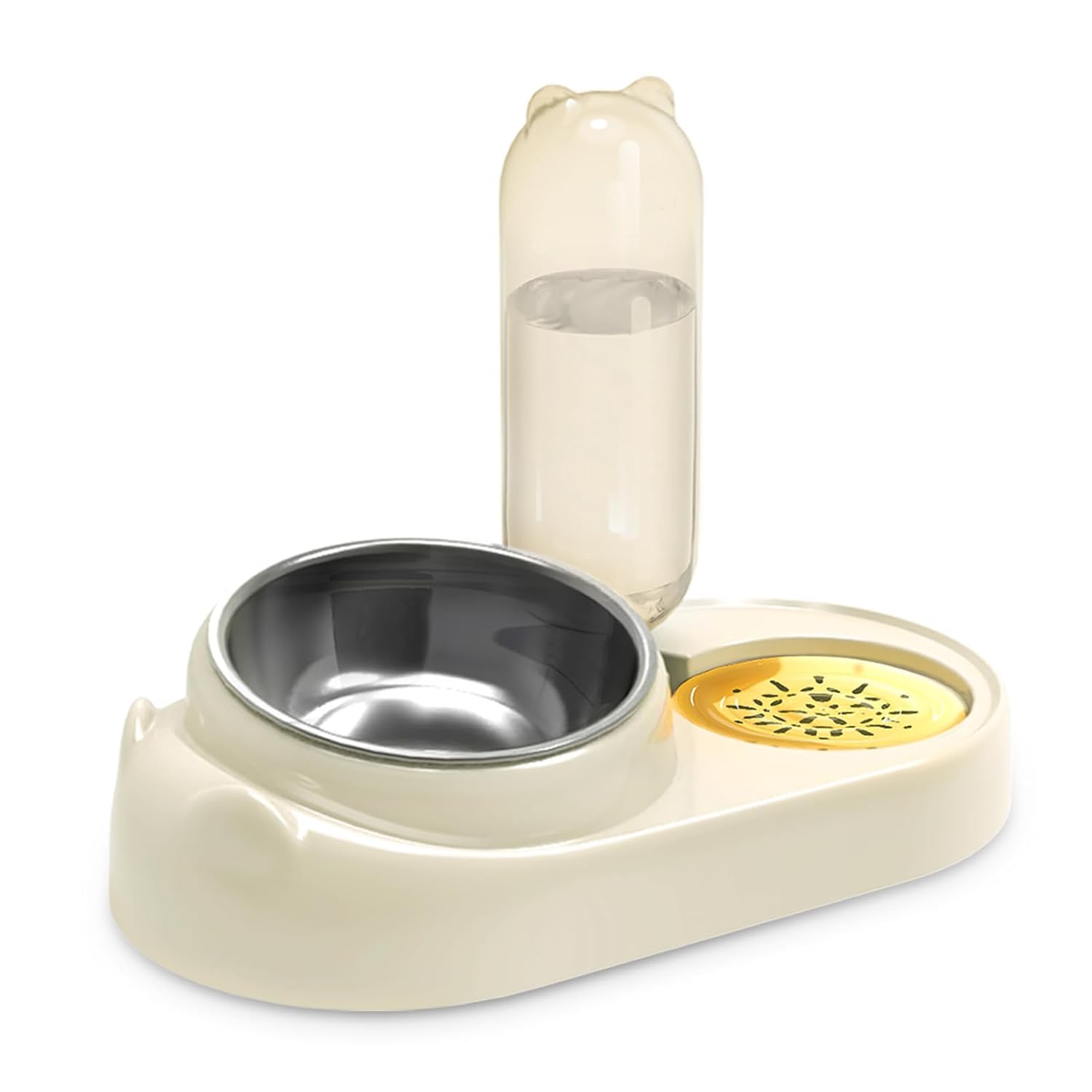 Nestic 2 In 1 Dog Bowl Pet Water And Food Bowl Set Stainless Steel Water Dispenser Bowl For Small Medium Dog Kitten Rabbits, Bei