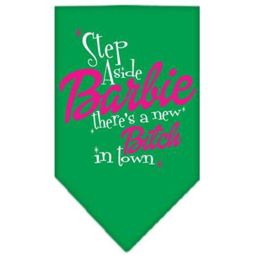 Pet and Dog Bandana Screen Printed, "Step Aside, There's A New Bitch In Town" Turquoise Large