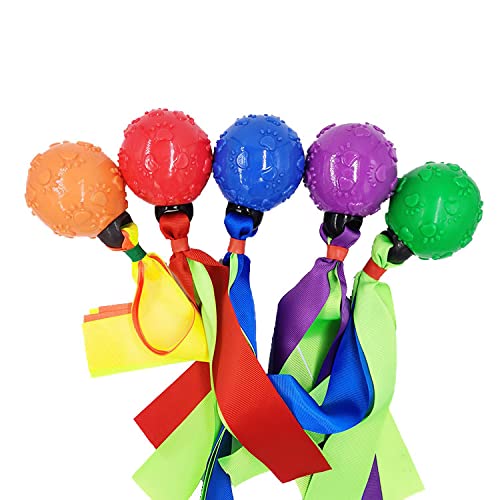 Psk Pet Mart Pet Dog Training Toy Tpr Ribbon Throwing Rubber Ball Chew Play Bite Toy Dog Molar Interactive Sound Ball Toys (Blue