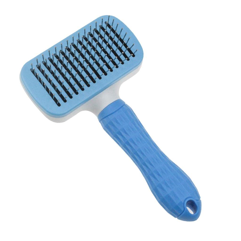 Ecomistiq Pet Slicker Brush Hair SelfCleaning Shedding Grooming Comb Blue| Brushes Combs & Rakes| | Dog Supplies |Pet