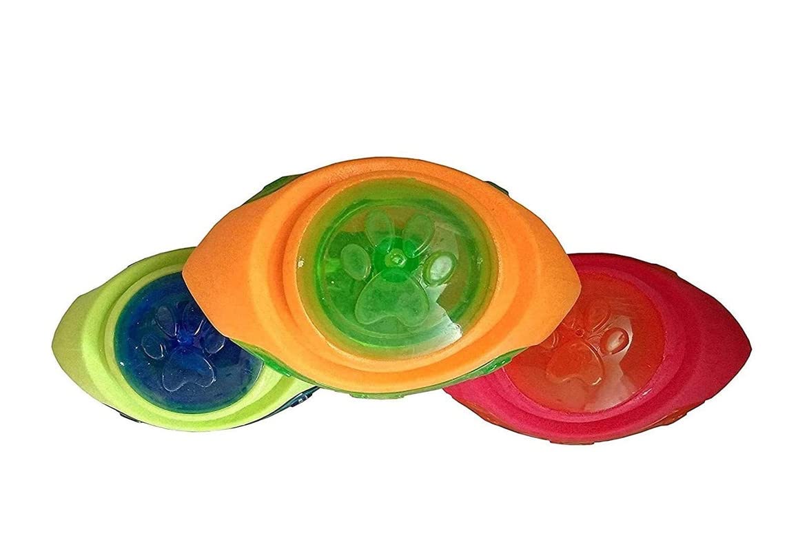 Dog Trust Dog Multicolored Rubber Dental Rugby 1 Led Light Up Ball For Dogs