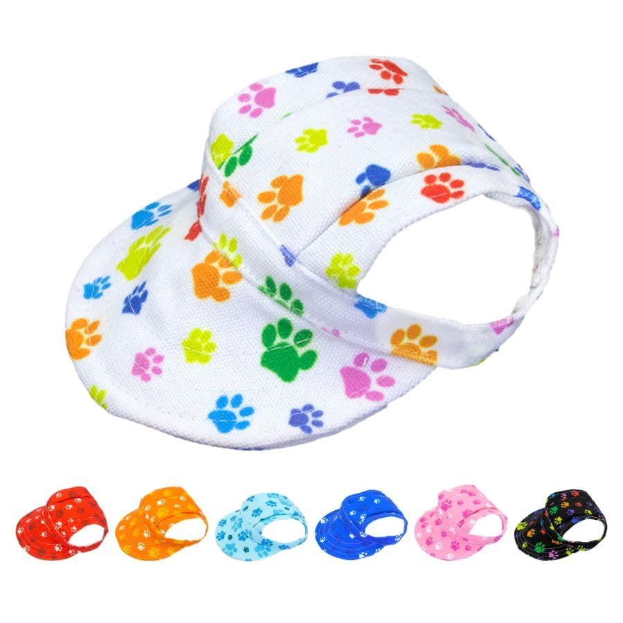 Pet Show Dog Baseball Cap Dog Paw Print Peaked Cap Pet Sun Hats With Ear Holes Sport Hat For Medium Large Doggies Adjustable Dra