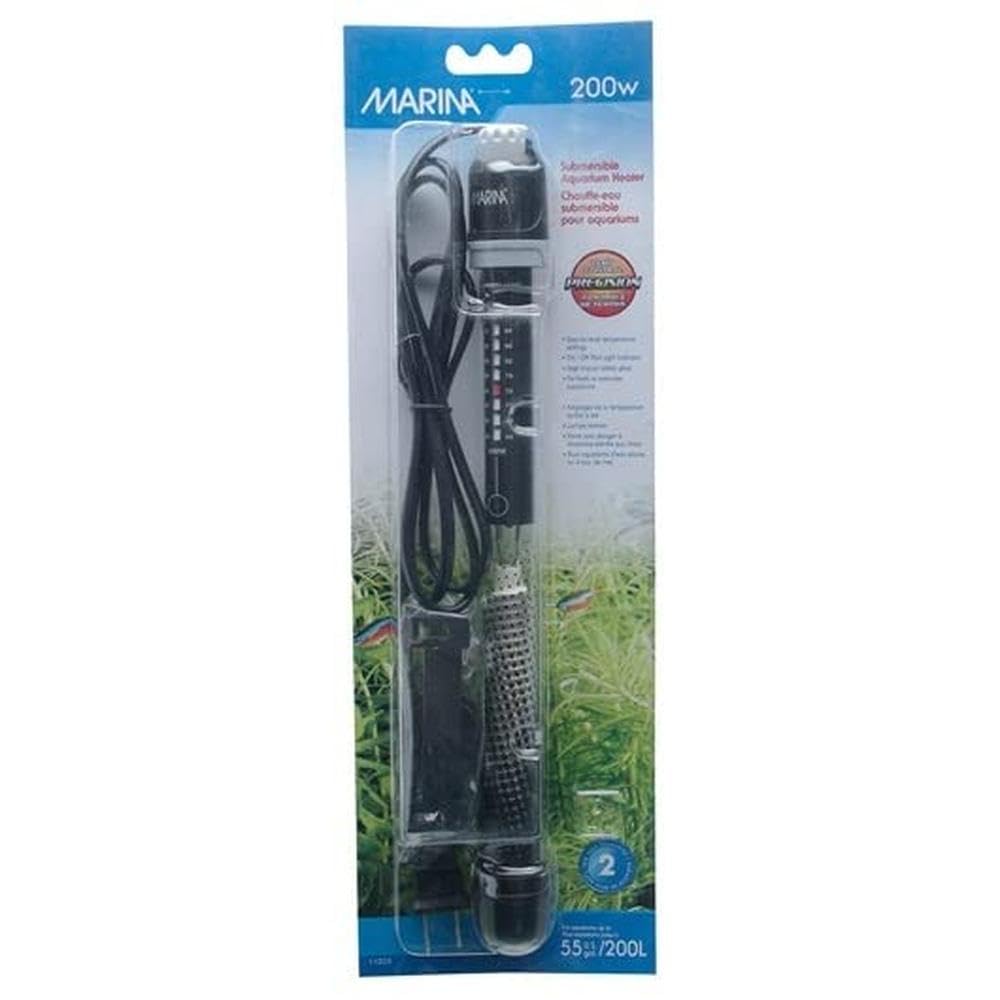 Marina Submersible Aquarium Heater 200 Watt - Black Glass, Model 11235