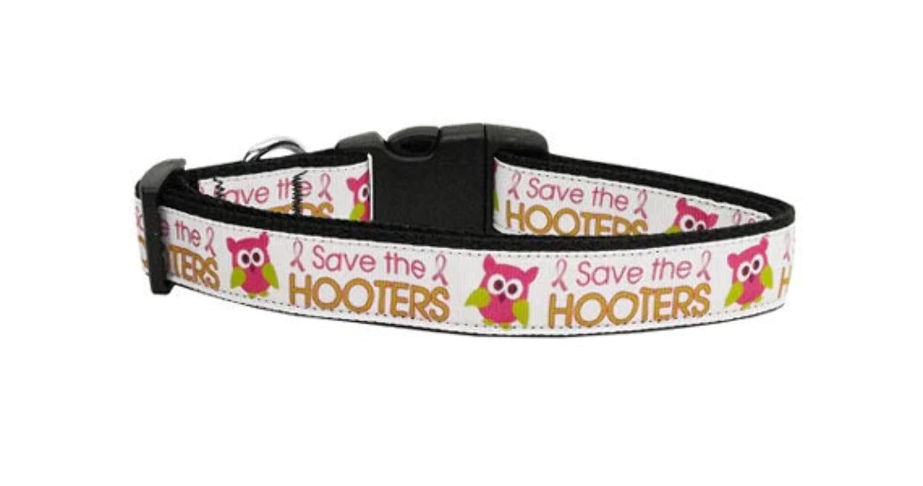 Pet Dog & Cat Nylon Collar or Leash, "Save The Hooters" Cat Collar