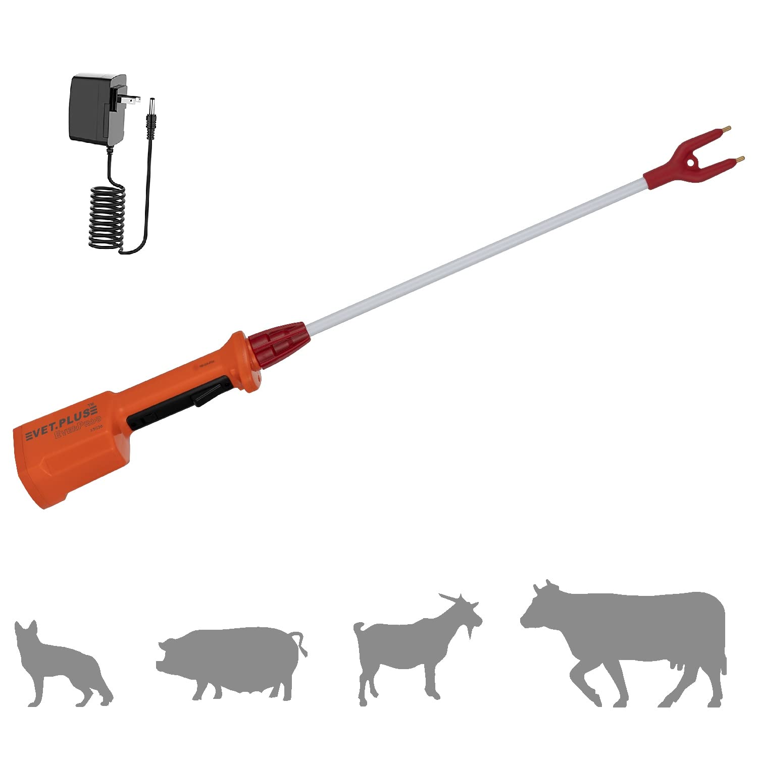 Vet.Plus Rechargeable Waterproof Livestock Prod For Cows Cattle Hogs Prod Animal Prod For Big Large Dogs (Not For Small Dog Or Pets), Shaft Length 23 Inch, Total Length 33 1/2 Inch