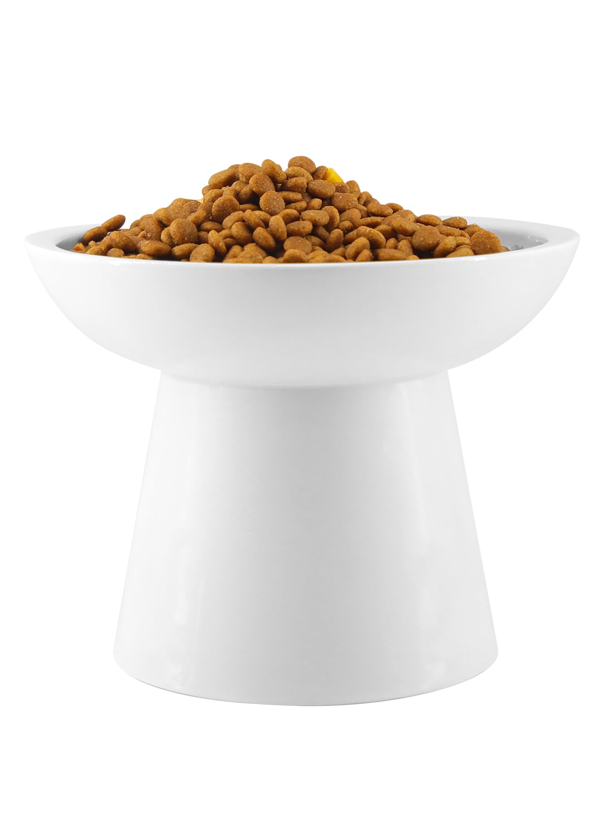 LoeJan Elevated Cat Food and Water Bowls Set, Extra Wide and Raised Ceramic Cat Feeder, Anti-Vomit Whisker-Free Pressure Cat Fee