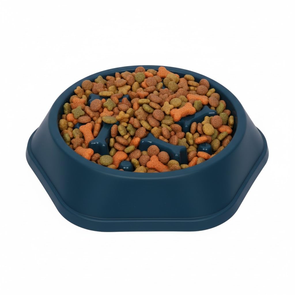 Slow Feeder Dog Bowl Pvc Material NonSlip Pet Feeding Bowl Healthy Eating Interactive Food Dish, Prevents Bloating, Size 23.5X2