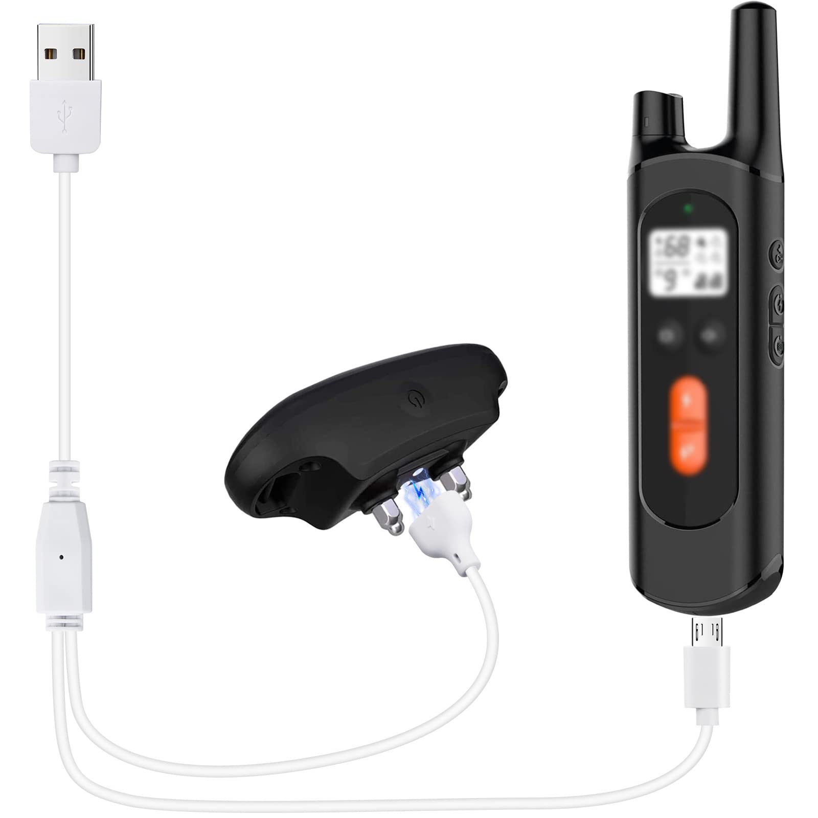 Dog Training Collar Charger Replacement For Nvk And For Uke Shock Collar And Remote, 2-In-1 Magnetic Wire And Micro Usb Charging Cable, 2.6 Ft, White