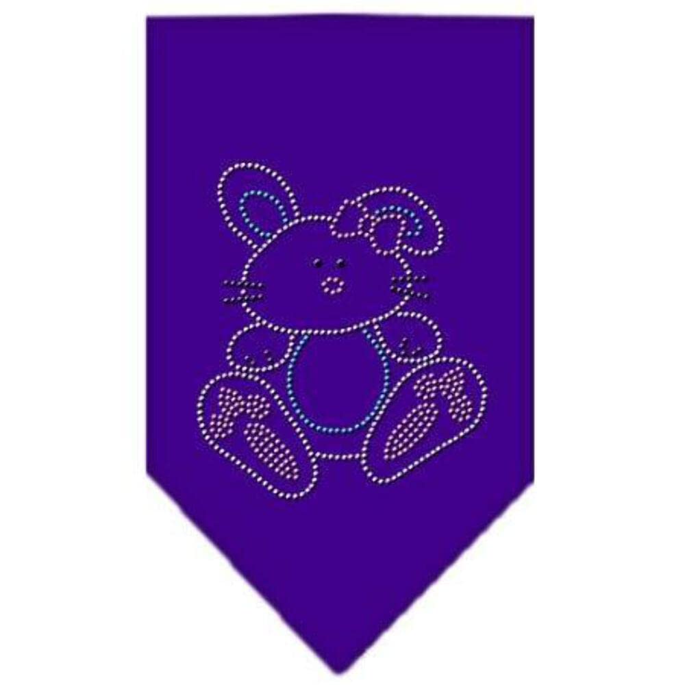 Pet and Dog Bandana Rhinestone, "Bunny" Purple Small